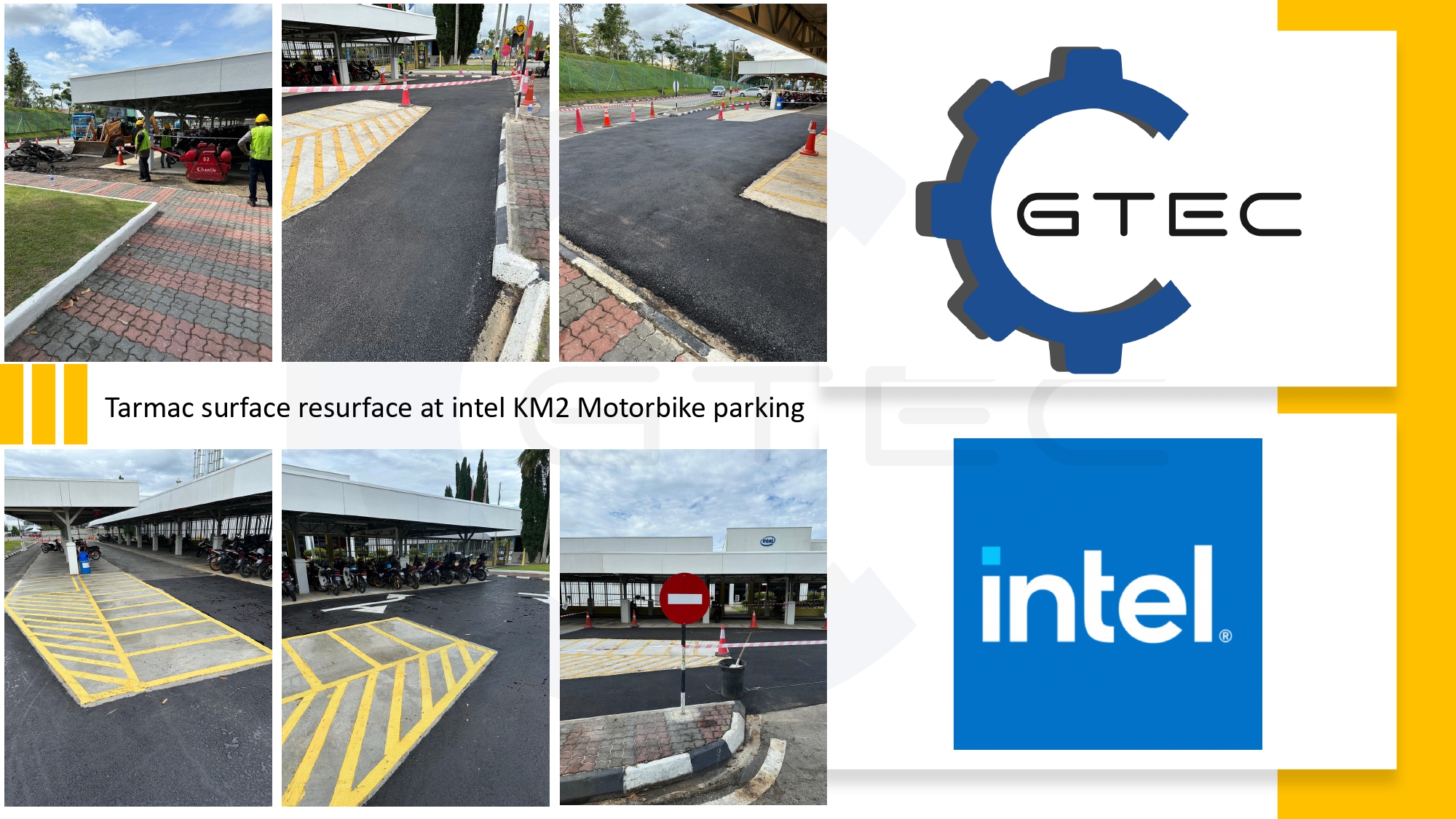 Tarmac surface resurface at KM2 Motorbike parking
